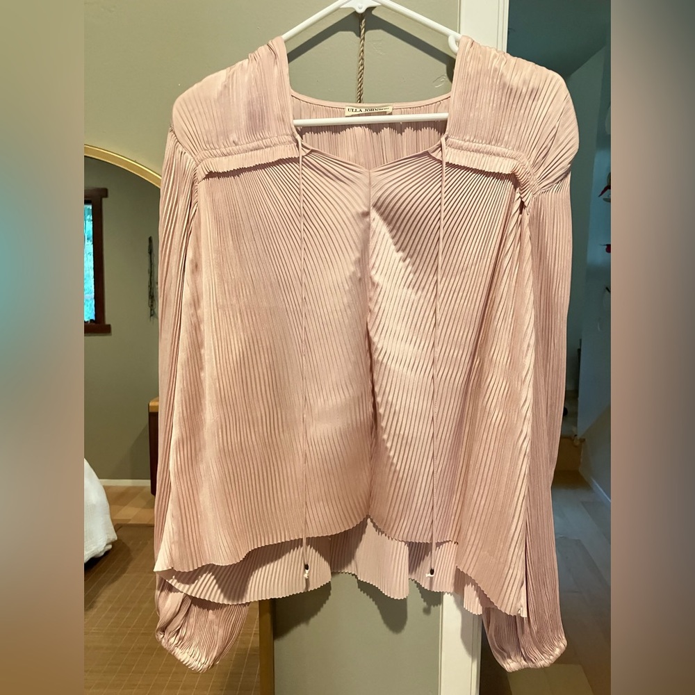 Ulla Johnson Blush Pink Pleated Blouse
